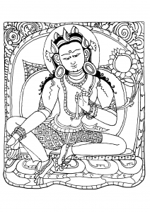 Coloriage buddha shakyamuni