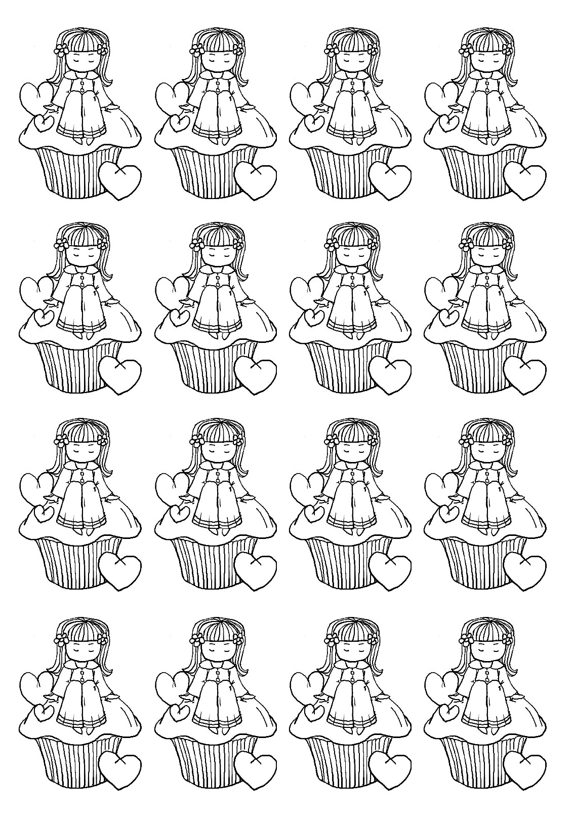 Disegni da colorare per adulti cup cakes 21 Permission For personal and non mercial use only