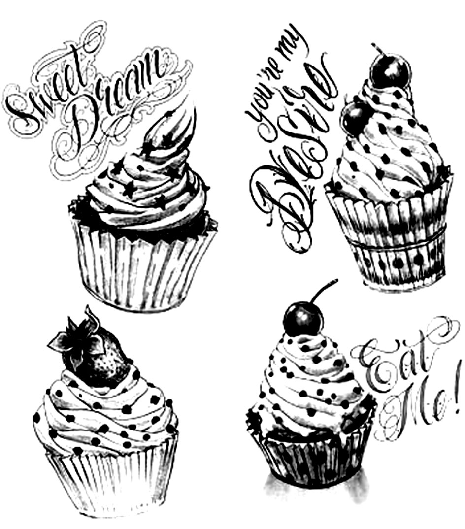 Disegni da colorare per adulti cup cakes 4 Permission For personal and non mercial use only