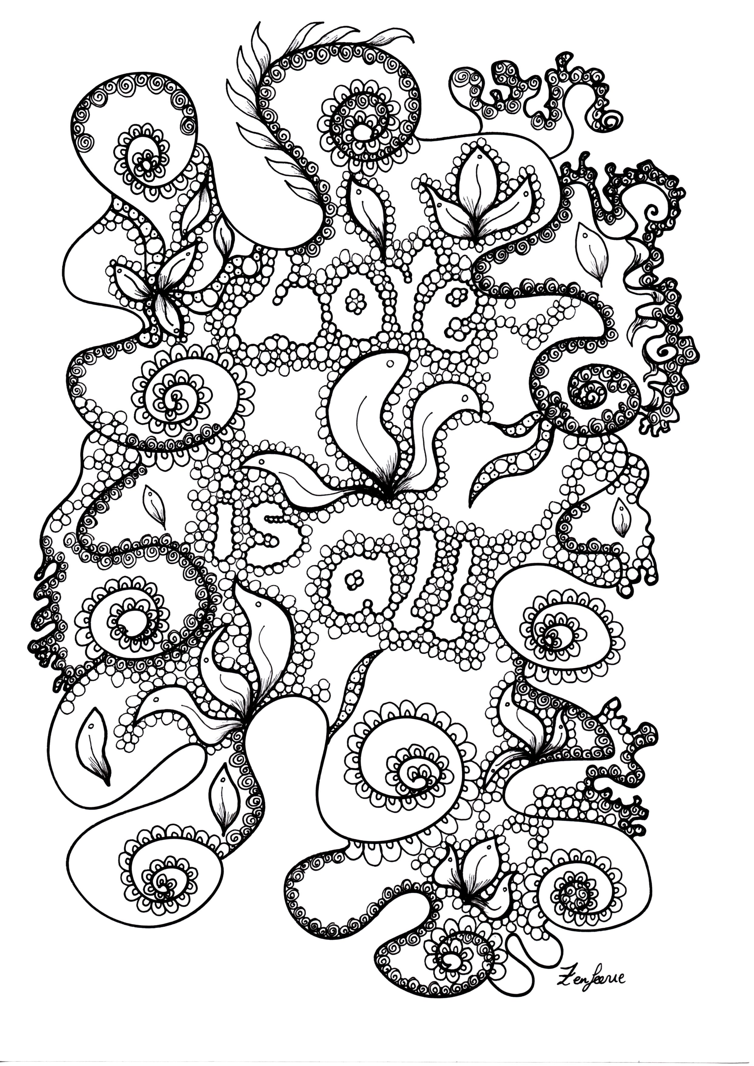 Disegni da colorare per adulti zentangle 38 Stampa