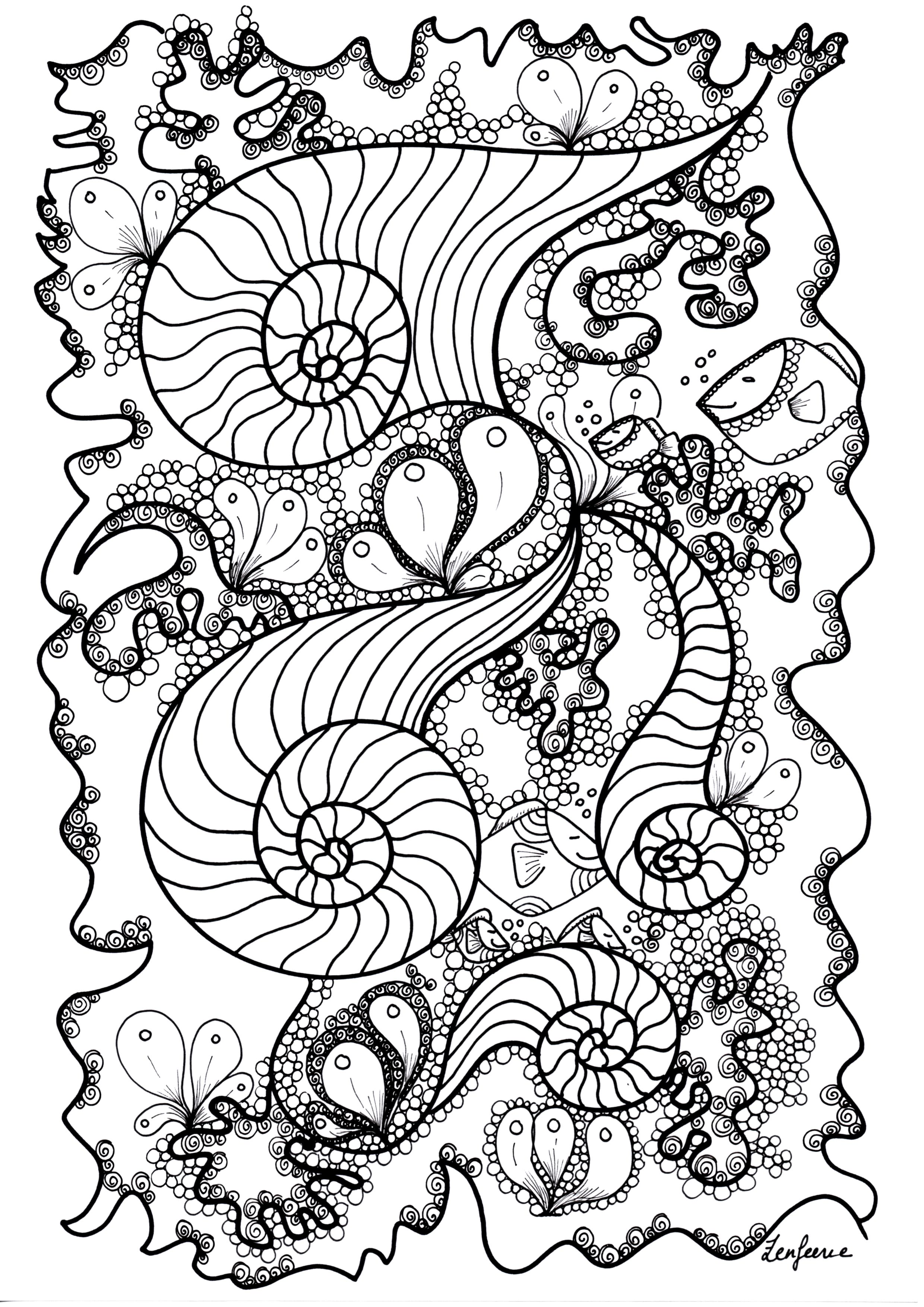 Disegni da colorare per adulti zentangle 39 Stampa