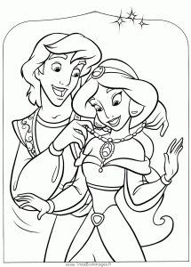 disney princess jasmine and aladdin coloring pages
