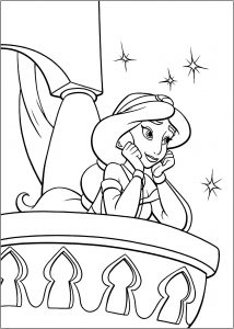 Jafar in his palace - Aladdin (and Jasmine) Kids Coloring Pages