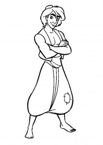 Aladdin and Jasmine  Free printable Coloring pages for kids
