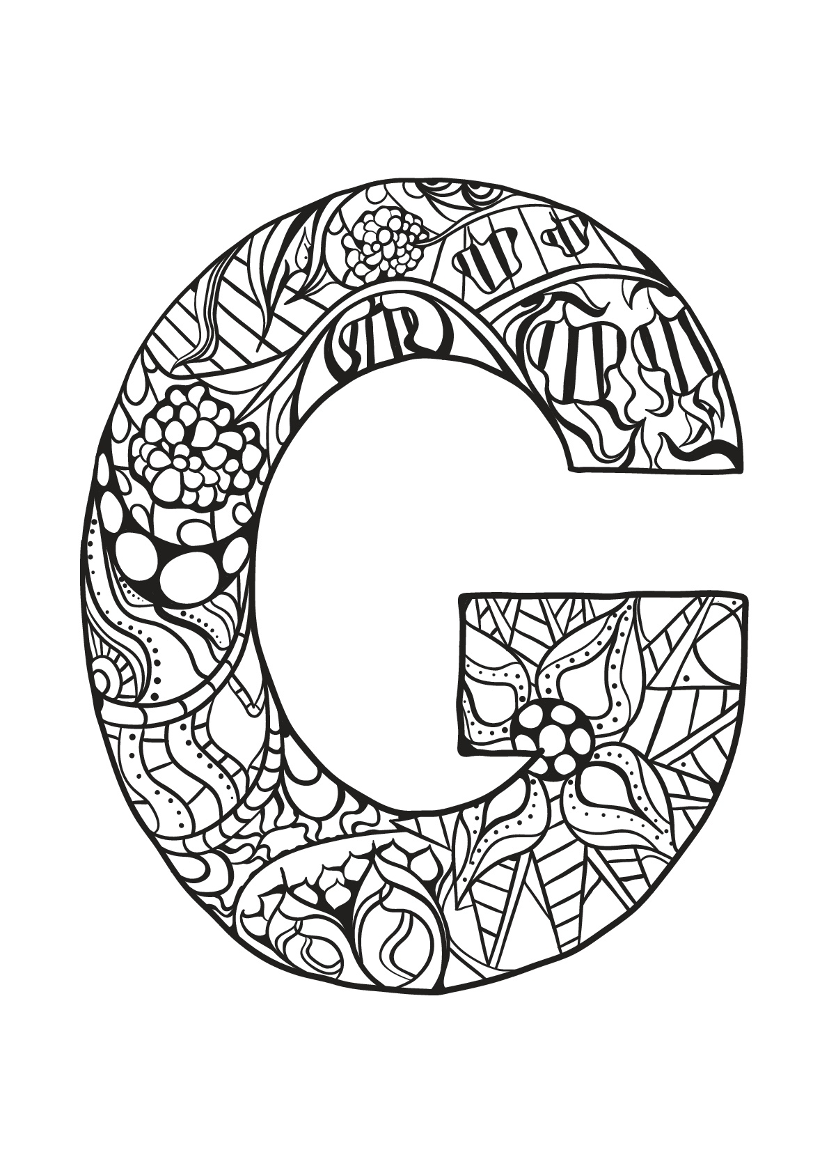 Download Alphabet to download for free : G - Alphabet Kids Coloring Pages