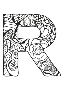 Coloring page alphabet to color for kids : R