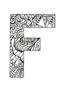Coloring page alphabet free to color for kids : F