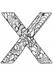 Coloring page alphabet to color for kids : X