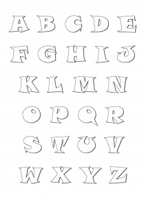 Coloring page alphabet to download