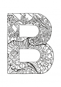 Coloring page alphabet to download for free : B