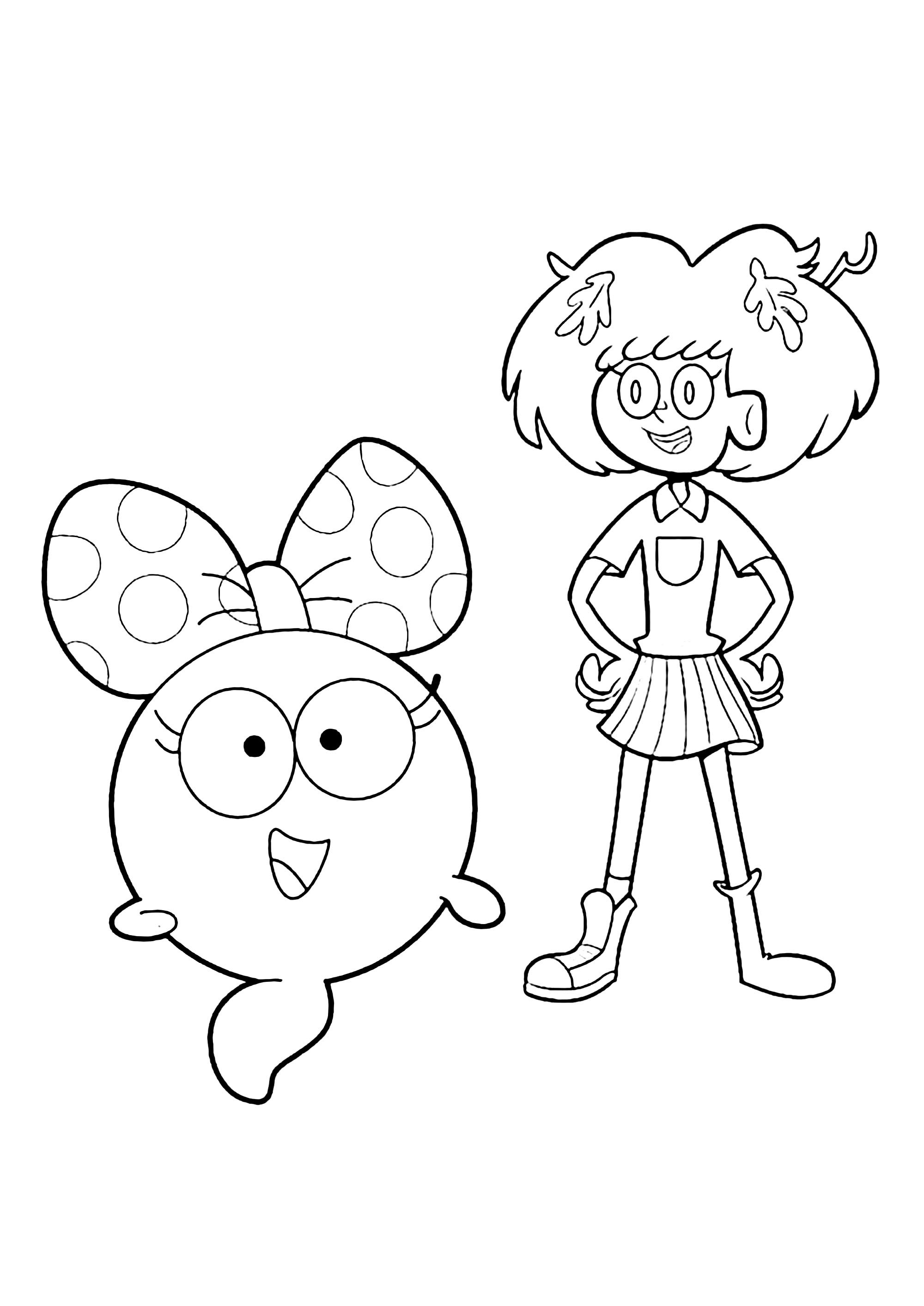 Anne and Polly - Amphibia Coloring Pages for Kids