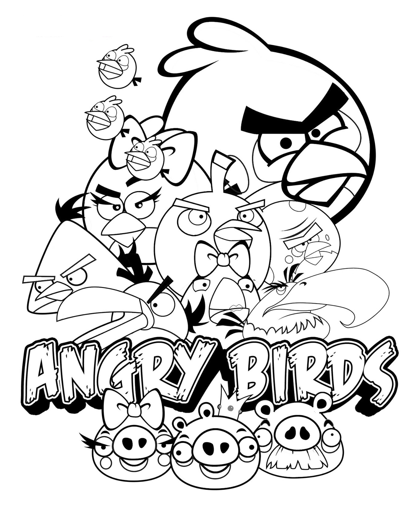 Angry birds coloring pages for kids - Angry Birds Kids Coloring Pages