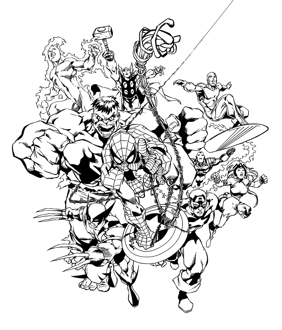 marvel superheroes coloring pages