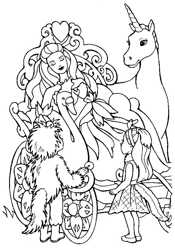 970  Barbie Coloring Pages Unicorn  HD