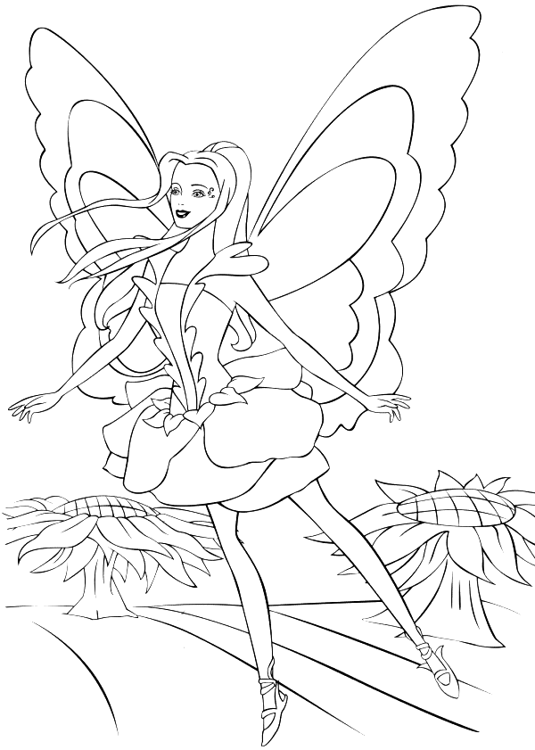 barbie fairy coloring page