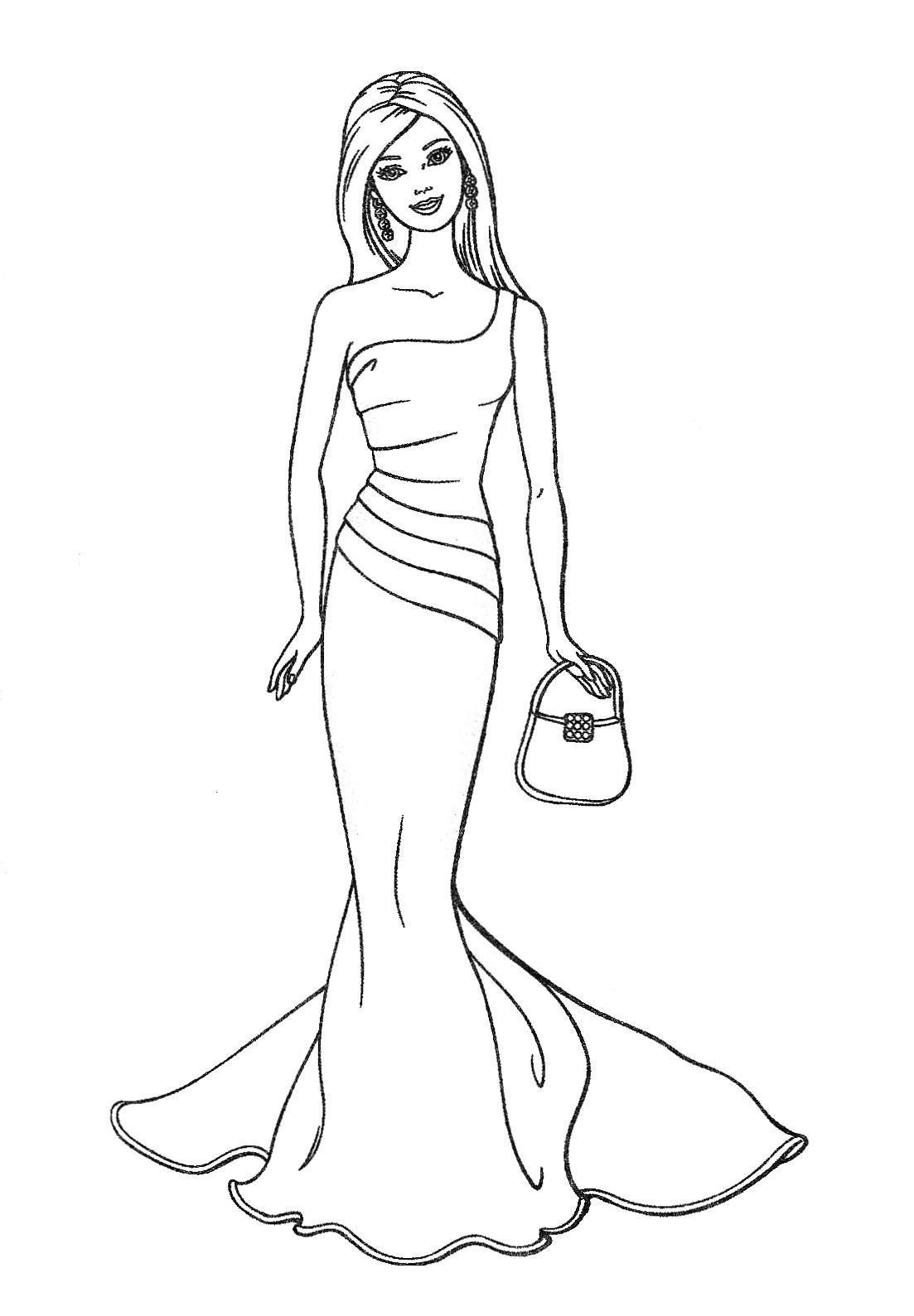 Barbie to color for children - Barbie Kids Coloring Pages
