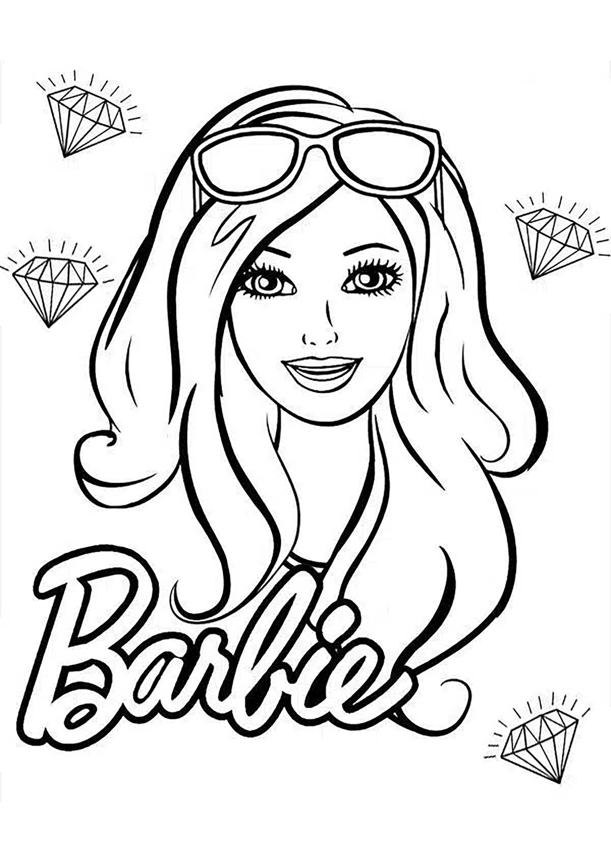 barbie face black and white