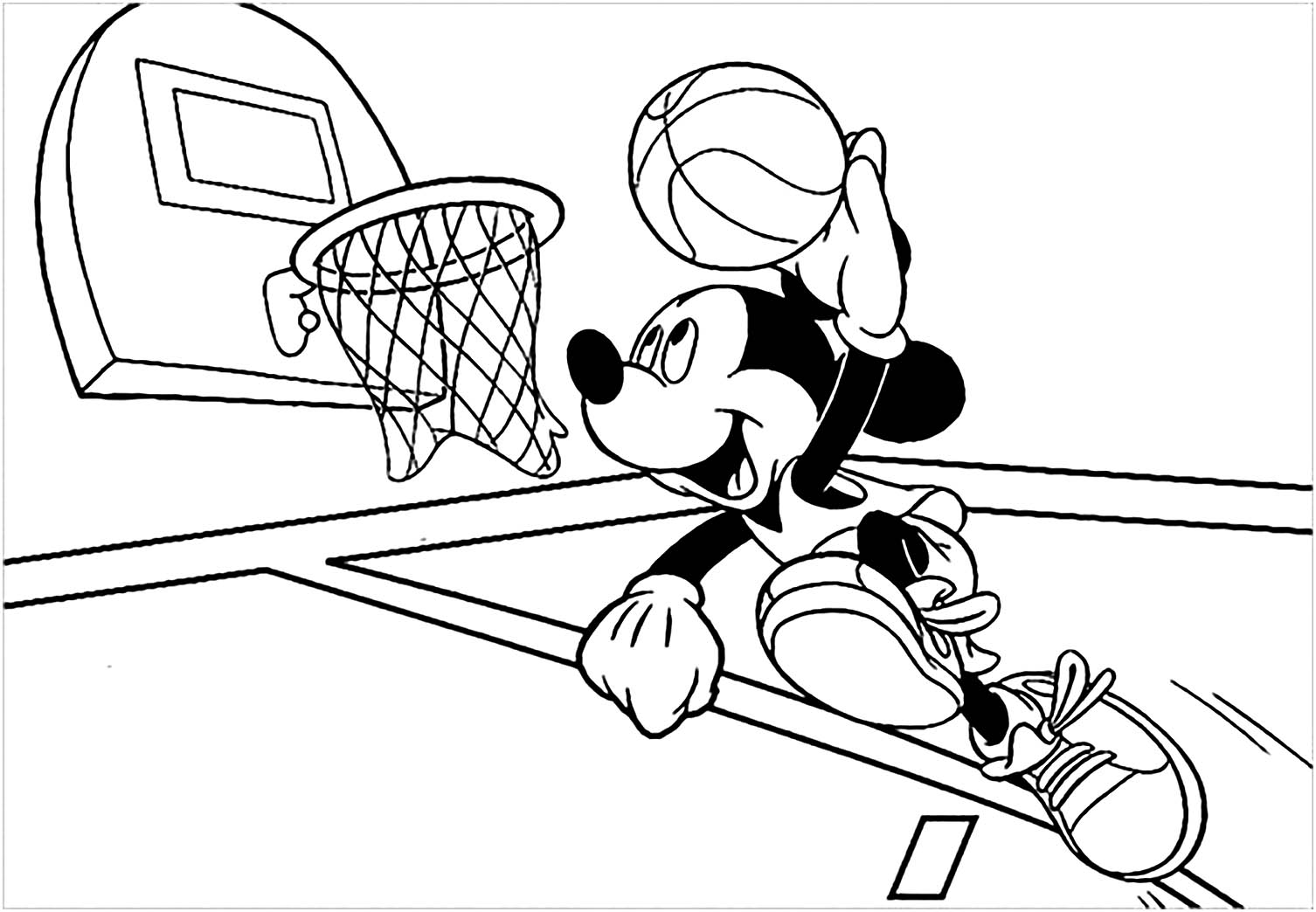 Микки Маус играет в баскетбол
