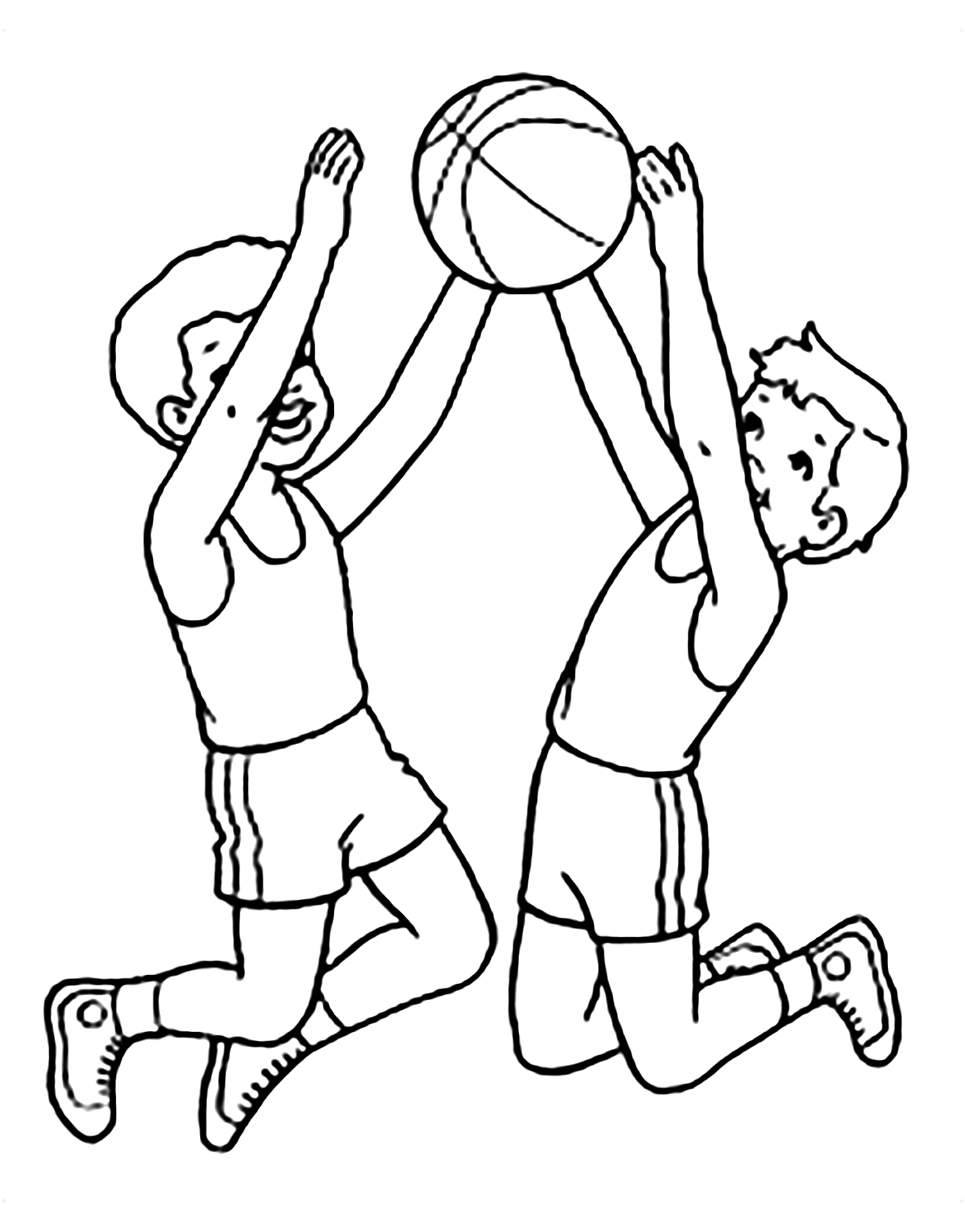 Free basketball drawing to download and color - Basketball Kids ...