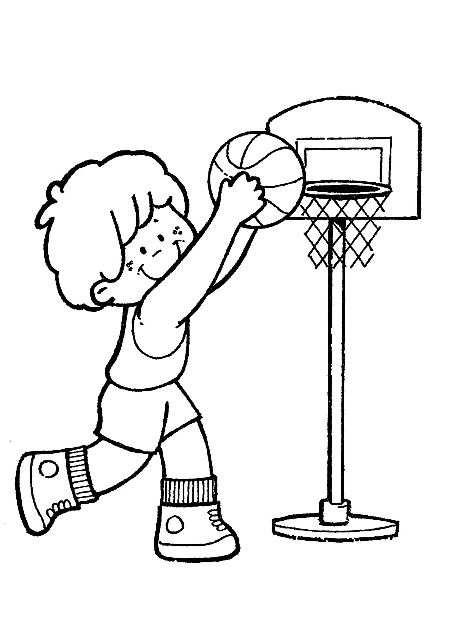 Printable basketball coloring pages for kids - Basketball Kids Coloring  Pages