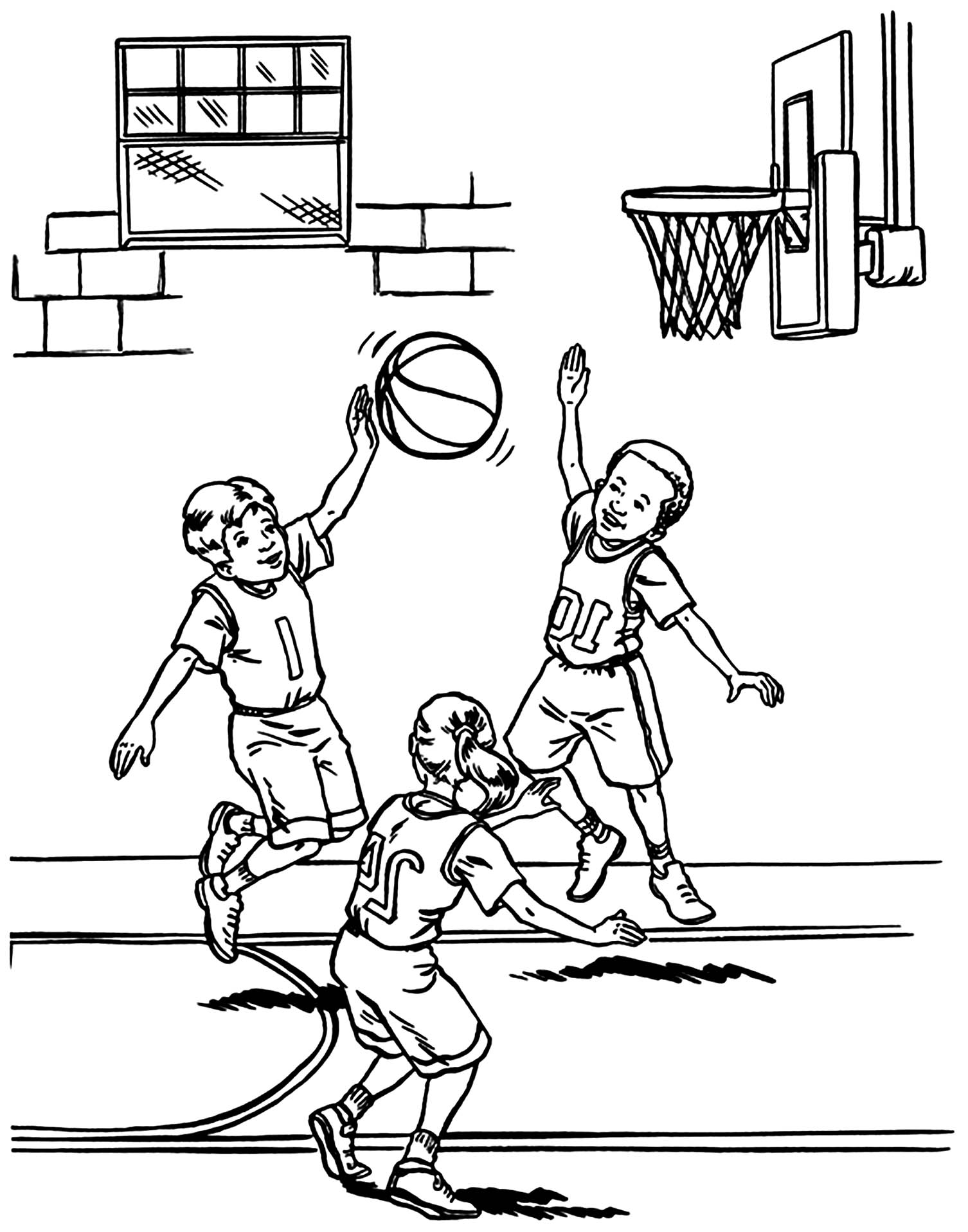 Printable basketball coloring pages for kids - Basketball Kids Coloring ...