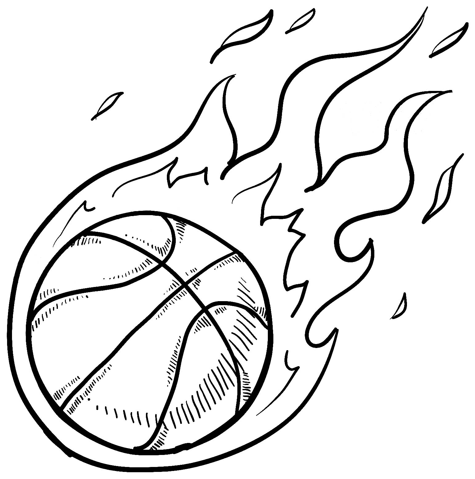 Download Basketball to color for kids - Basketball Kids Coloring Pages