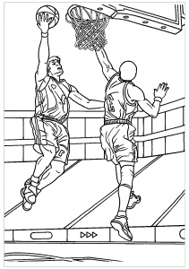 Free basketball drawing to print and color
