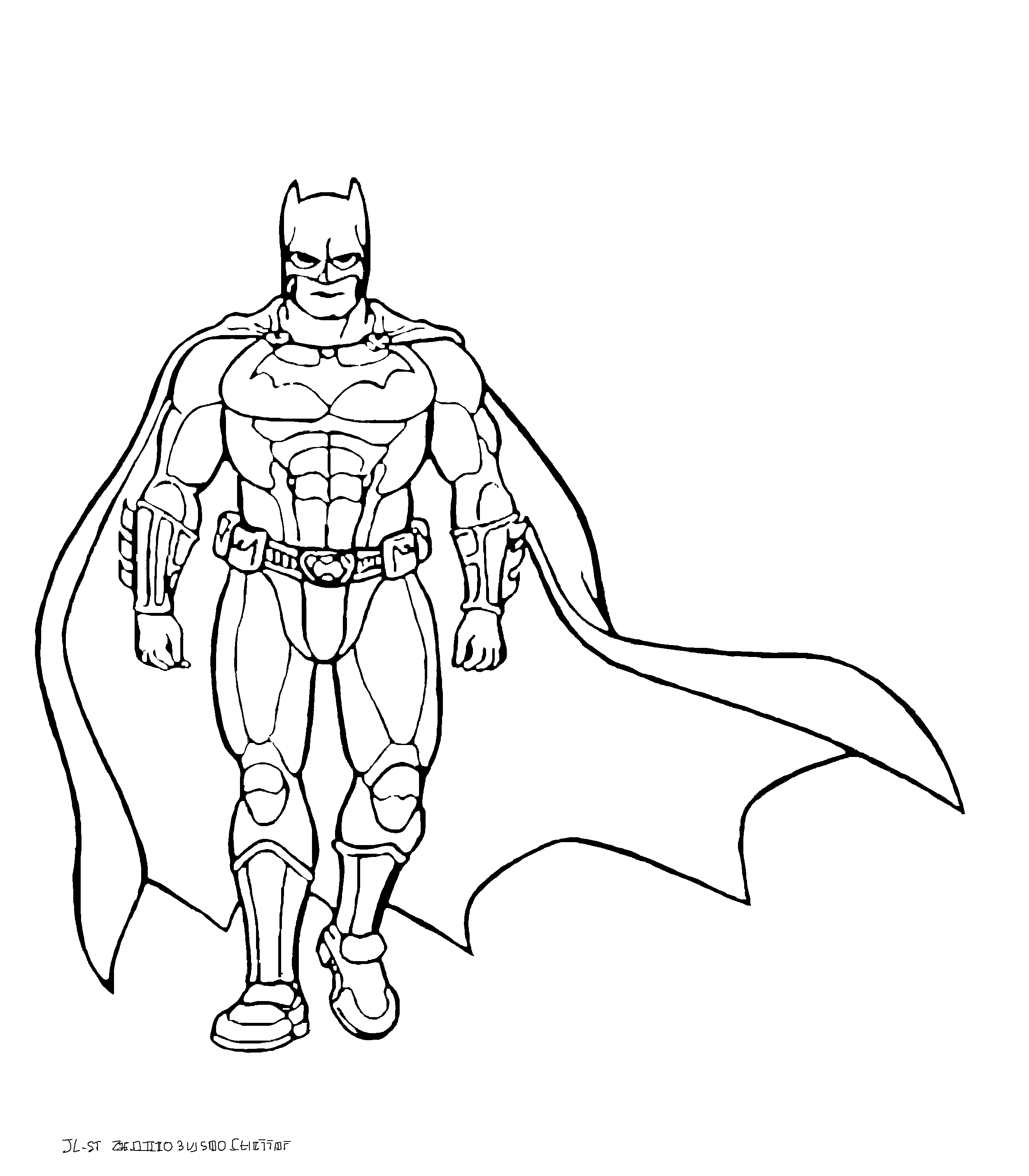 Batman and his cape in the wind - Batman Kids Coloring Pages