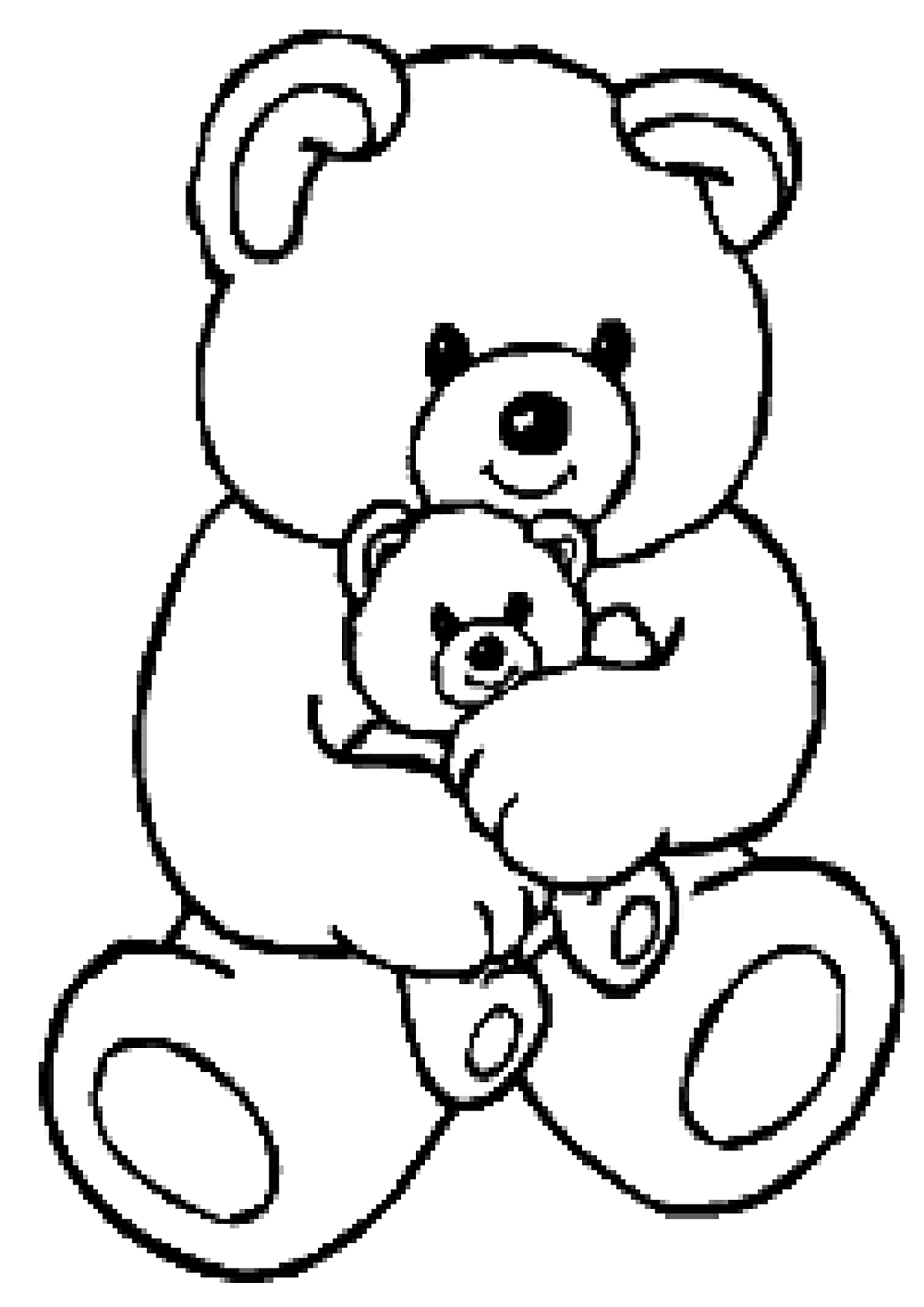 Gros ours Bears and Cubs Kids Coloring Pages