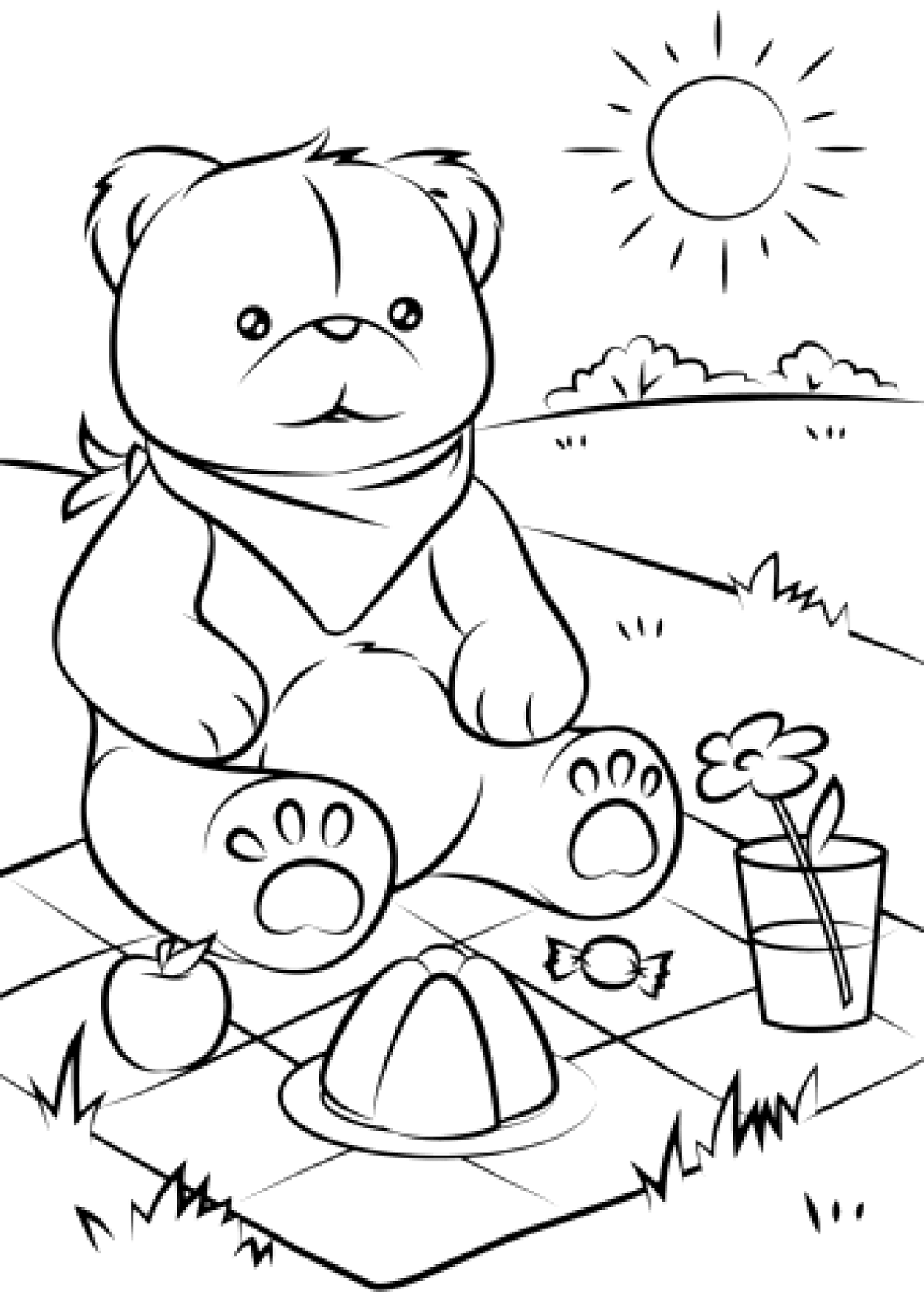 Picnic - Bears Kids Coloring Pages - Page ...