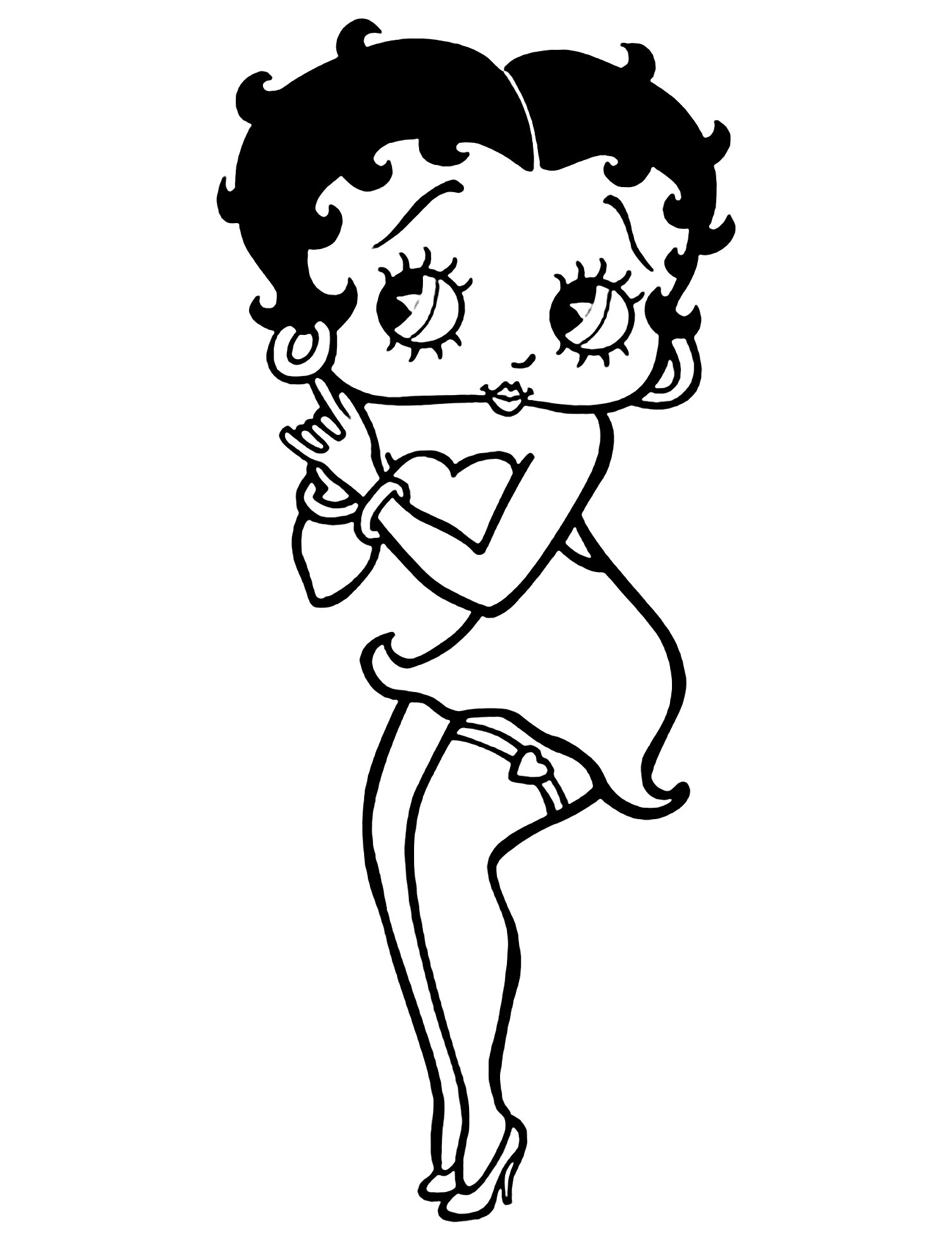 Download Betty boop free to color for children - Betty Boop Kids Coloring Pages