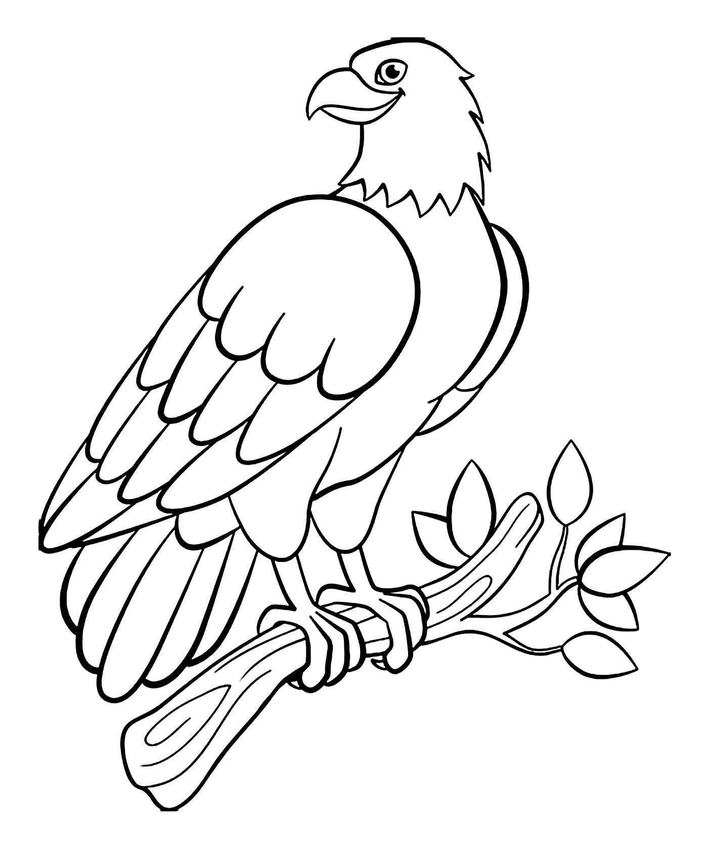 Cute Coloring Page for Kids with Cartoon Bald Eagle. Cartoon Vector  Illustration for Children Isolated on White Stock Vector - Illustration of  color, vector: 260346988