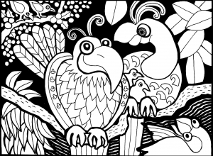 Coloring page birds free to color for children
