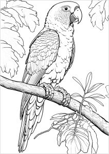 rainforest parrot coloring pages