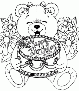 Free Birthday drawing to download and color