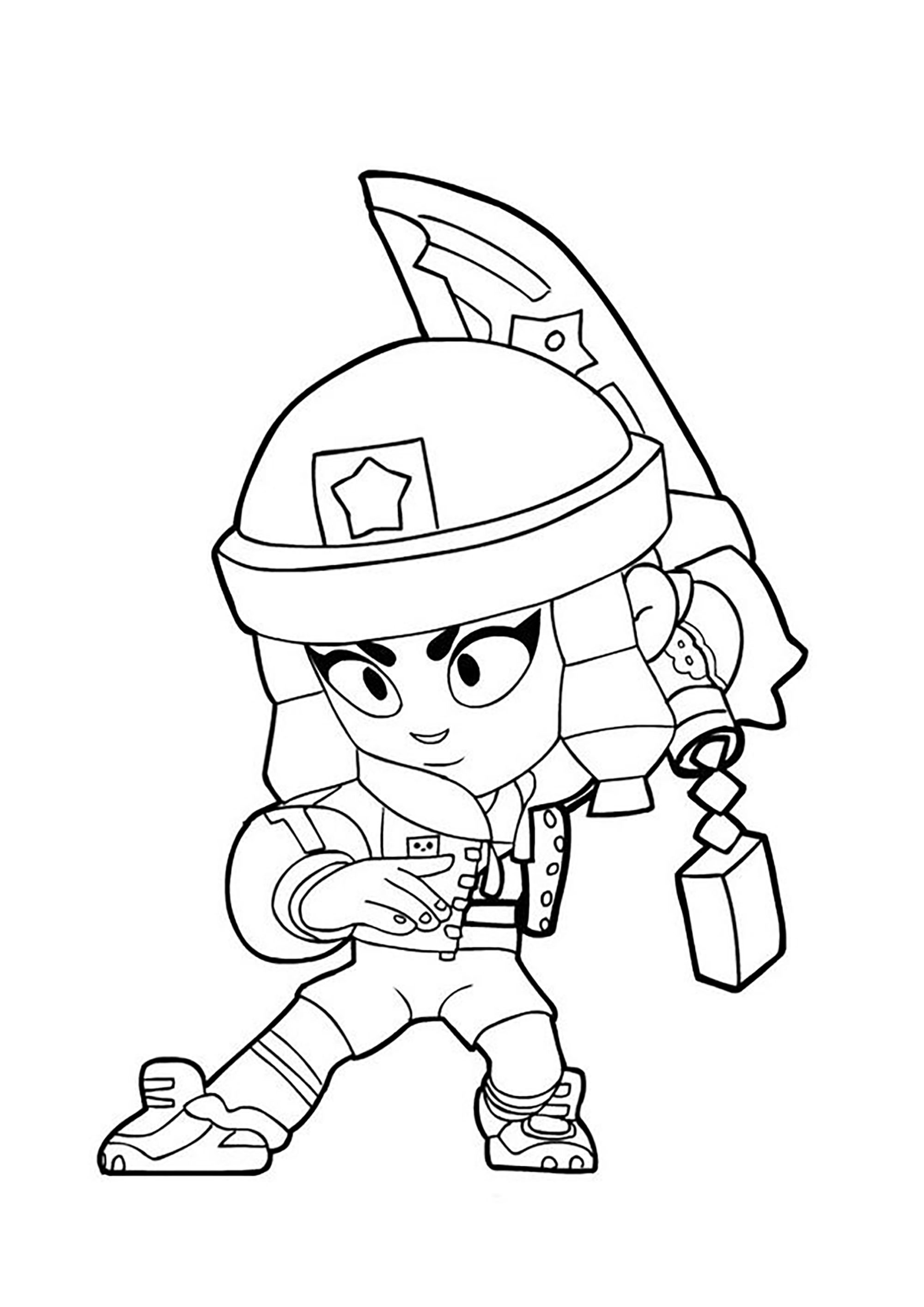 Young warrior - Brawl Stars Coloring Pages for Kids