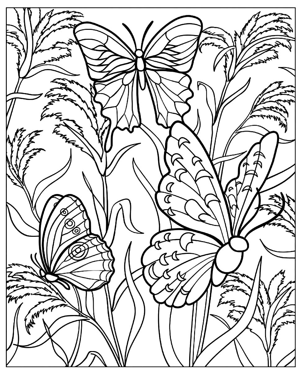Butterflies-to-print-for-free - Butterflies Kids Coloring Pages