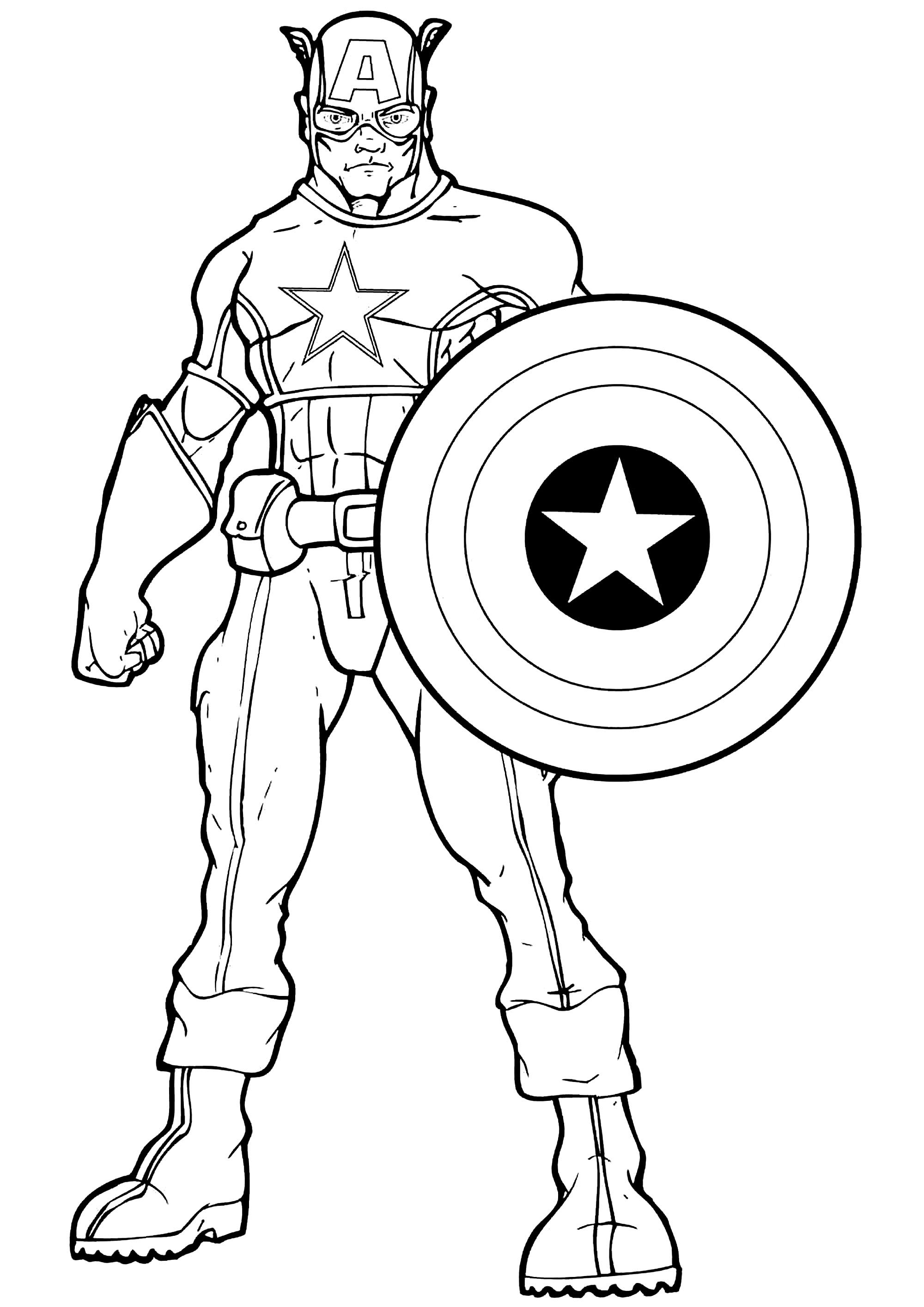Captain America Printable Coloring Pages - Printable Templates