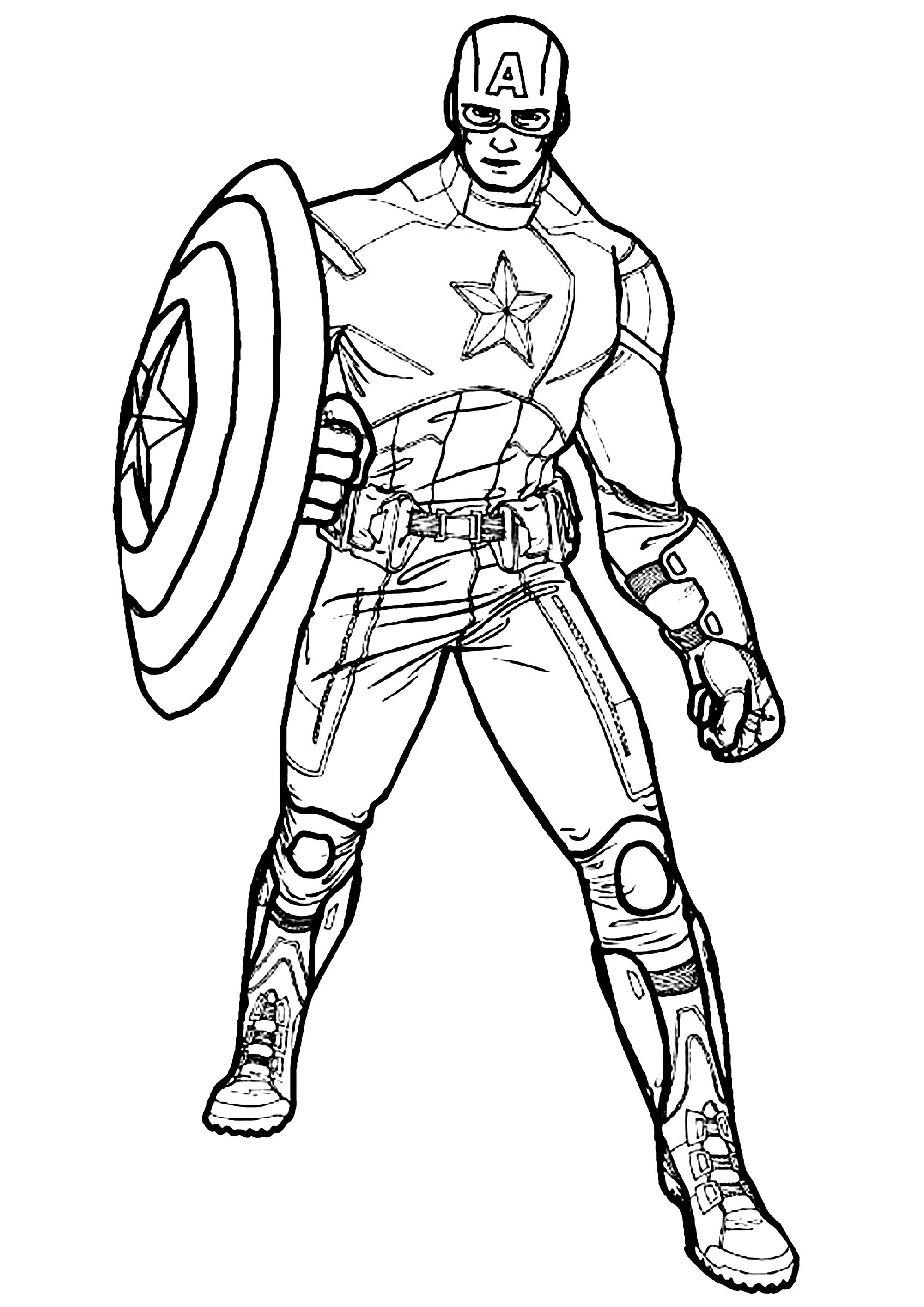 Captain America - Captain America Kids Coloring Pages