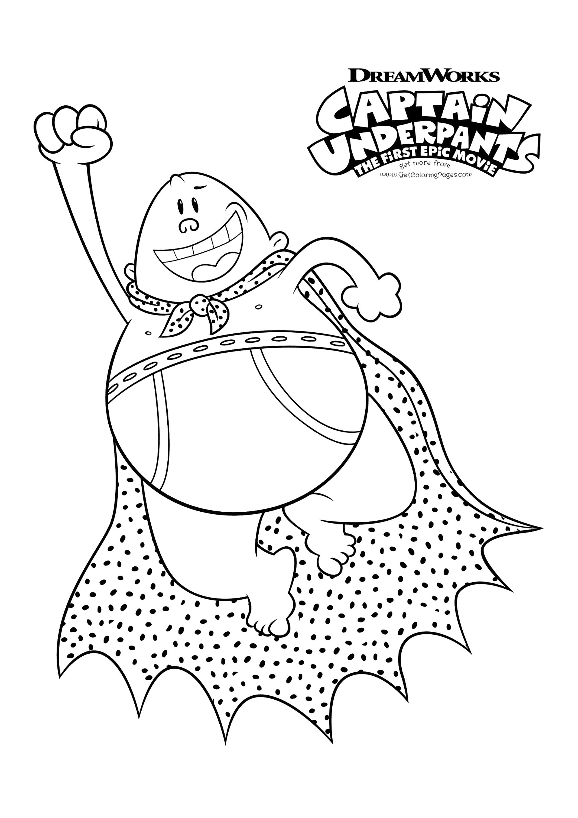 Those beautiful cape - Captain Underpants Coloring Pages for Kids