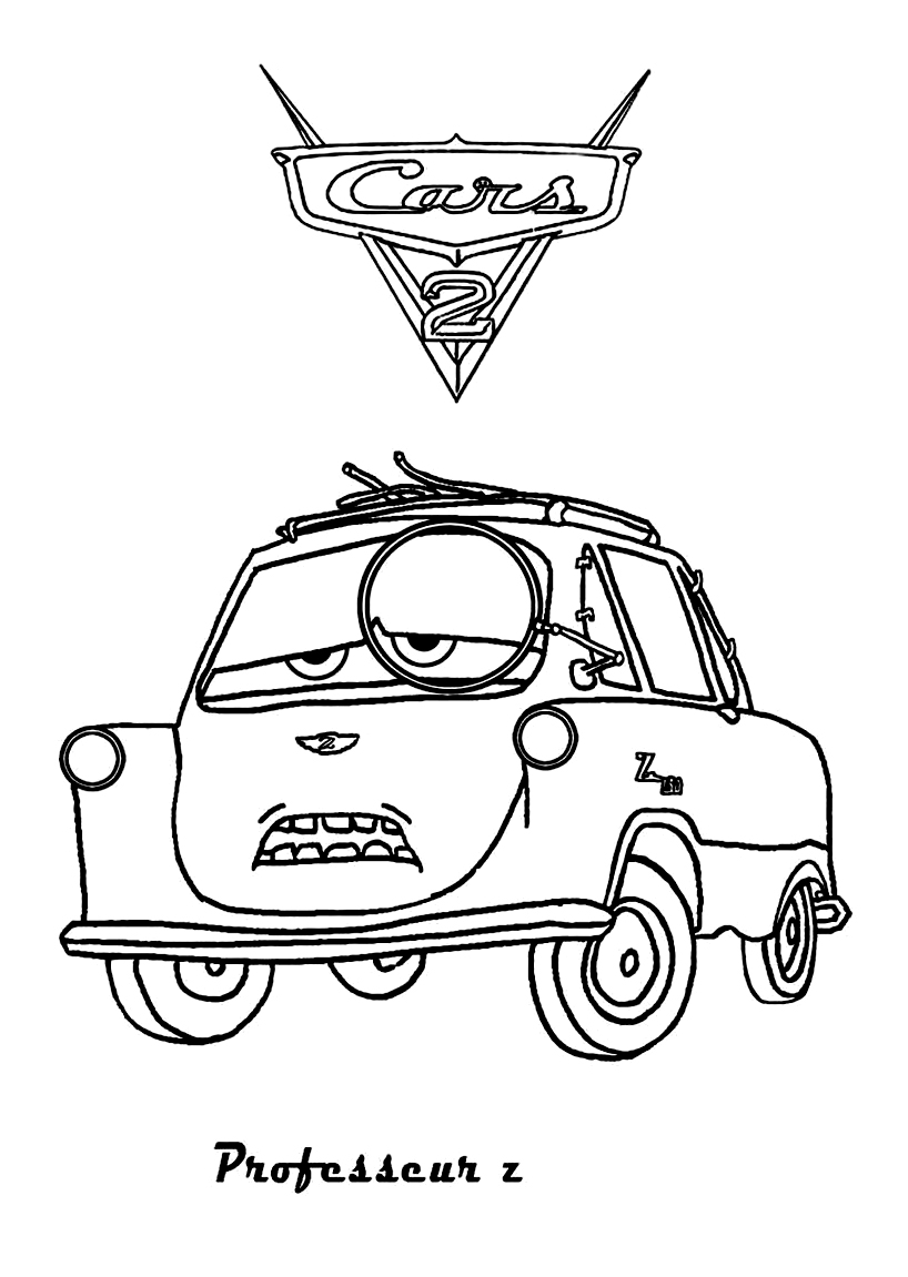 Cars 2 drawing to print and color