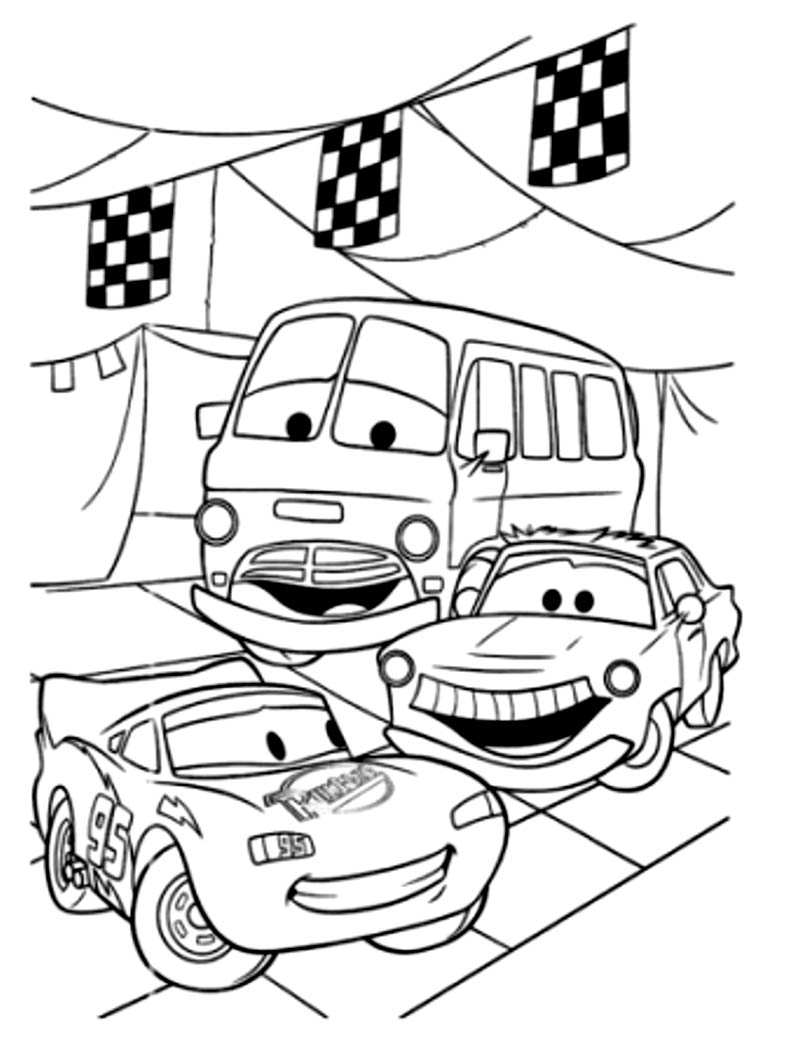 Cars image to download and color Cars Kids Coloring Pages