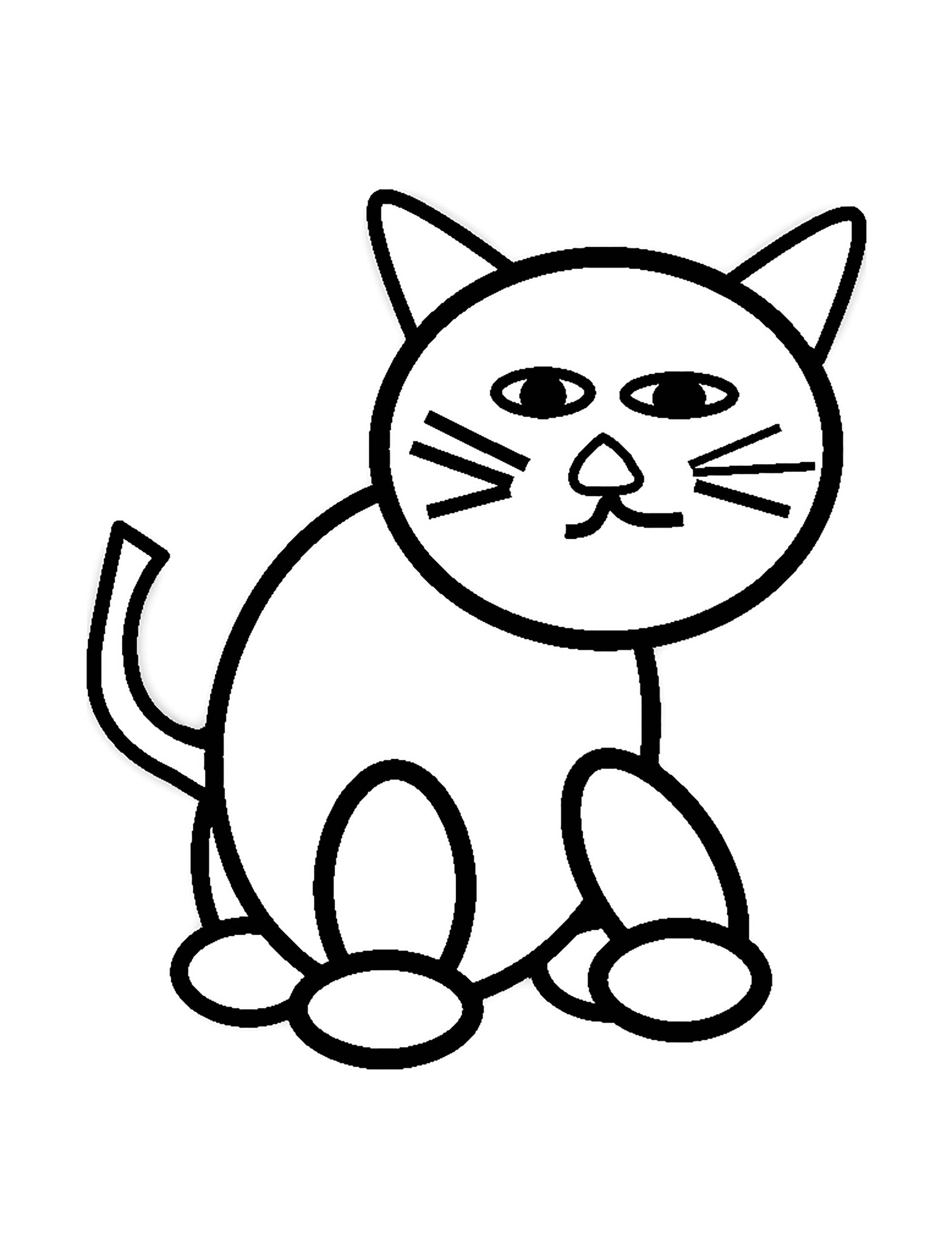 easy cat coloring pages