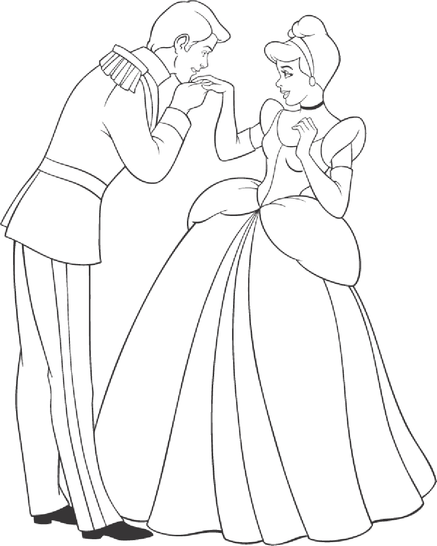 Cinderella free to color for kids - Cinderella Kids Coloring Pages