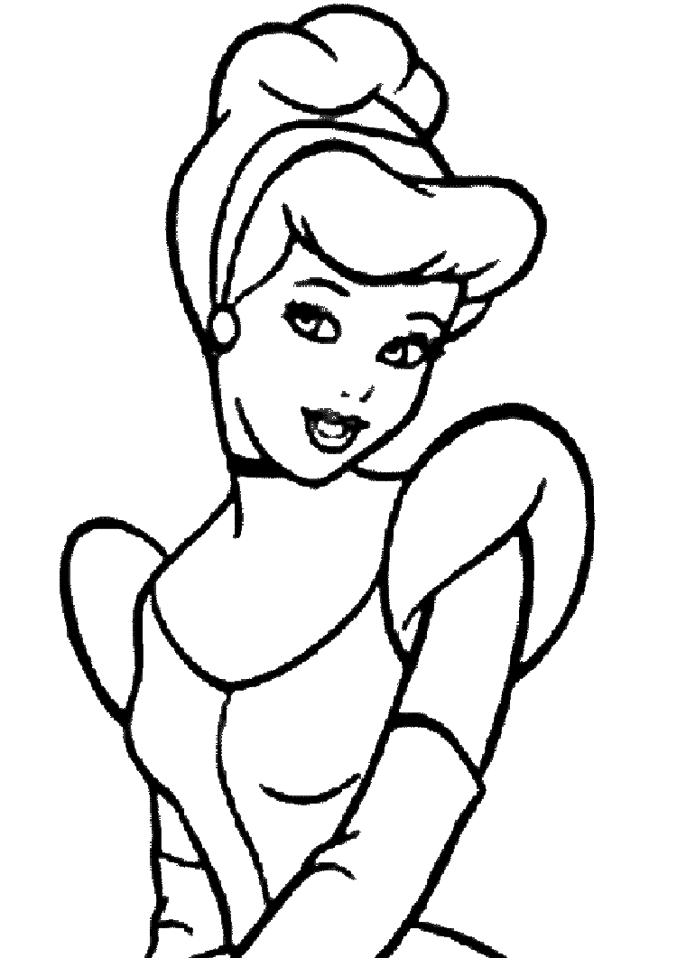 Free Cinderella drawing to print and color - Cinderella Kids Coloring Pages