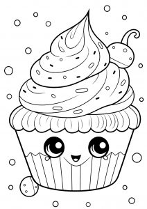 Cupcakes And Cakes Free printable Coloring pages for kids