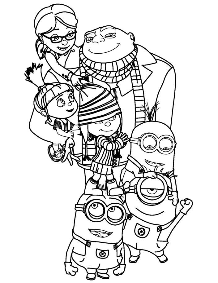 Fun coloring pages of Despicable Me to print and color