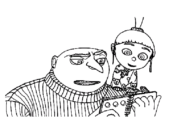 Gru reading to his youngest adopted daughter