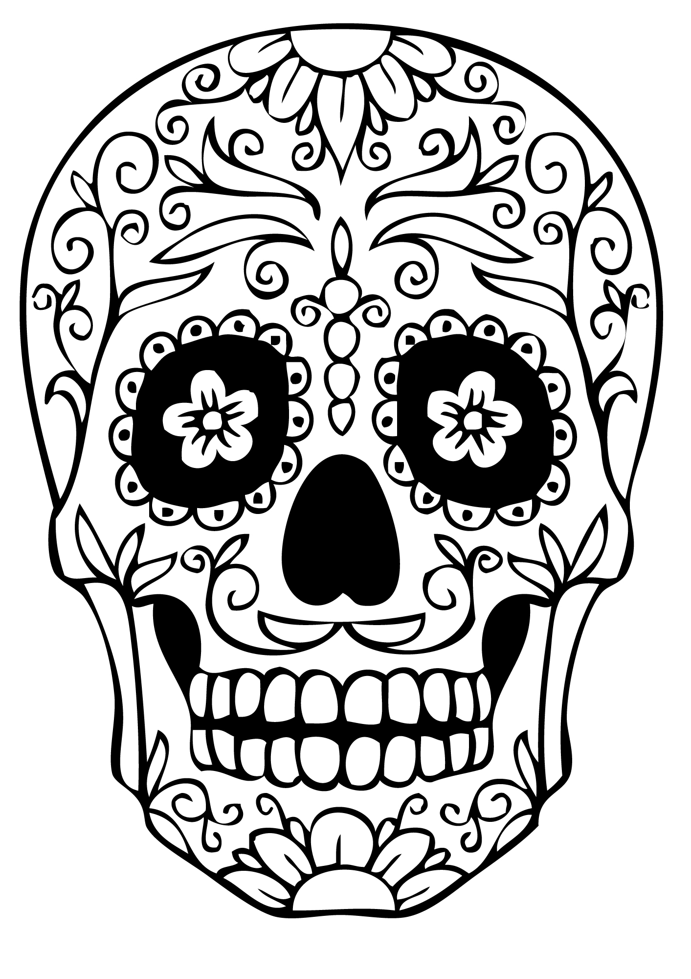 Drawing of Días de los muertos (Day of the Dead) free to download and