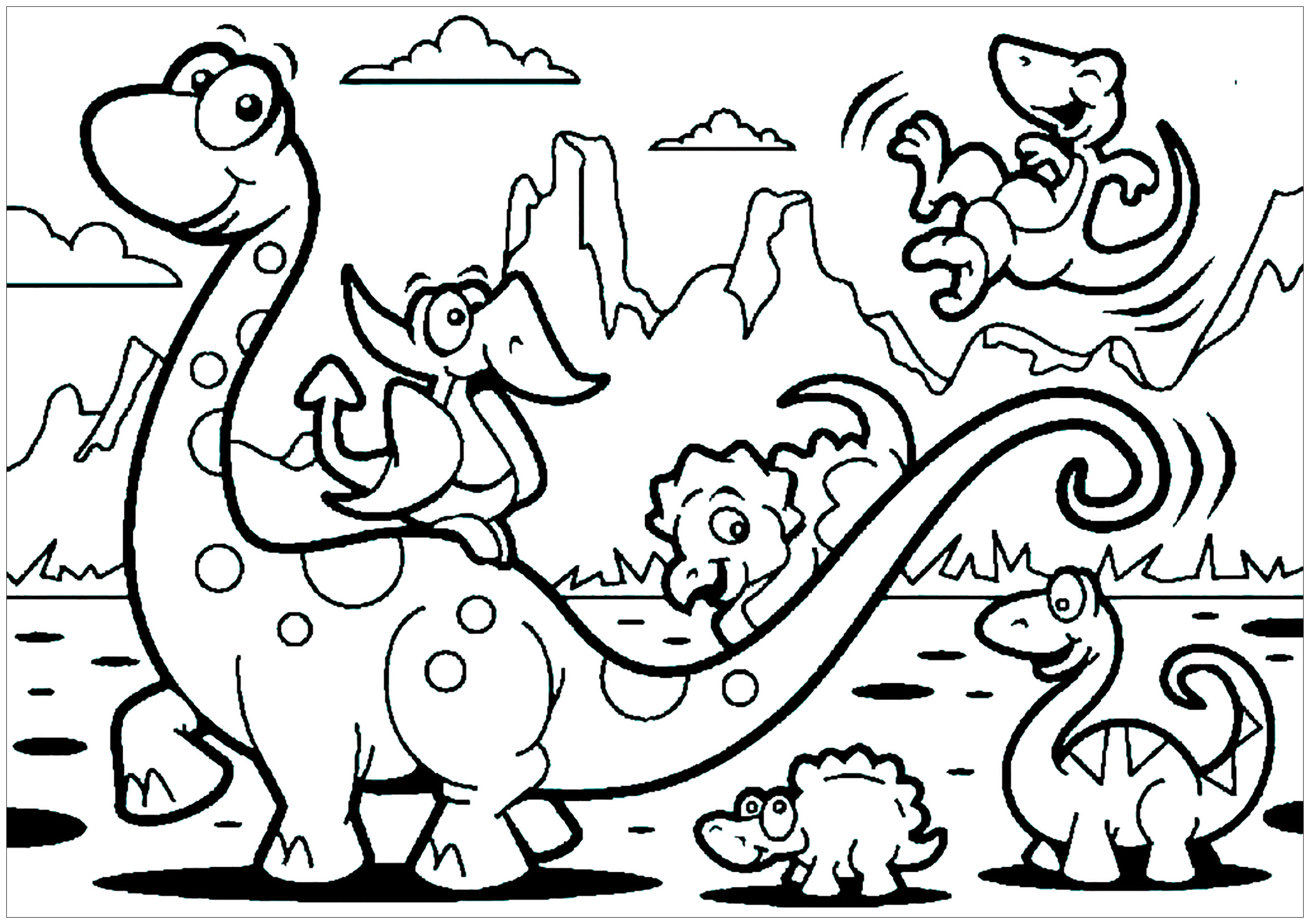 Dinosaur Pictures For Kids To Color / These free printable dinosaur ...